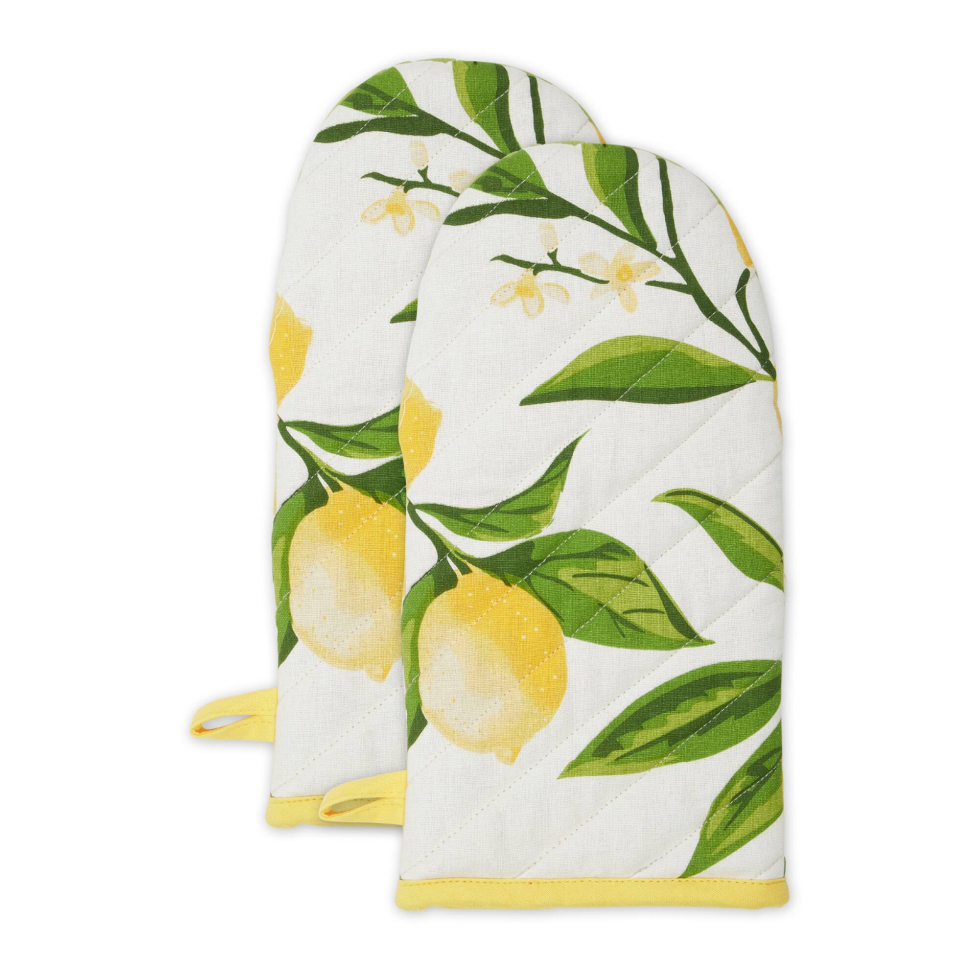 DII® Lemon Bliss Print Oven Mitt Set